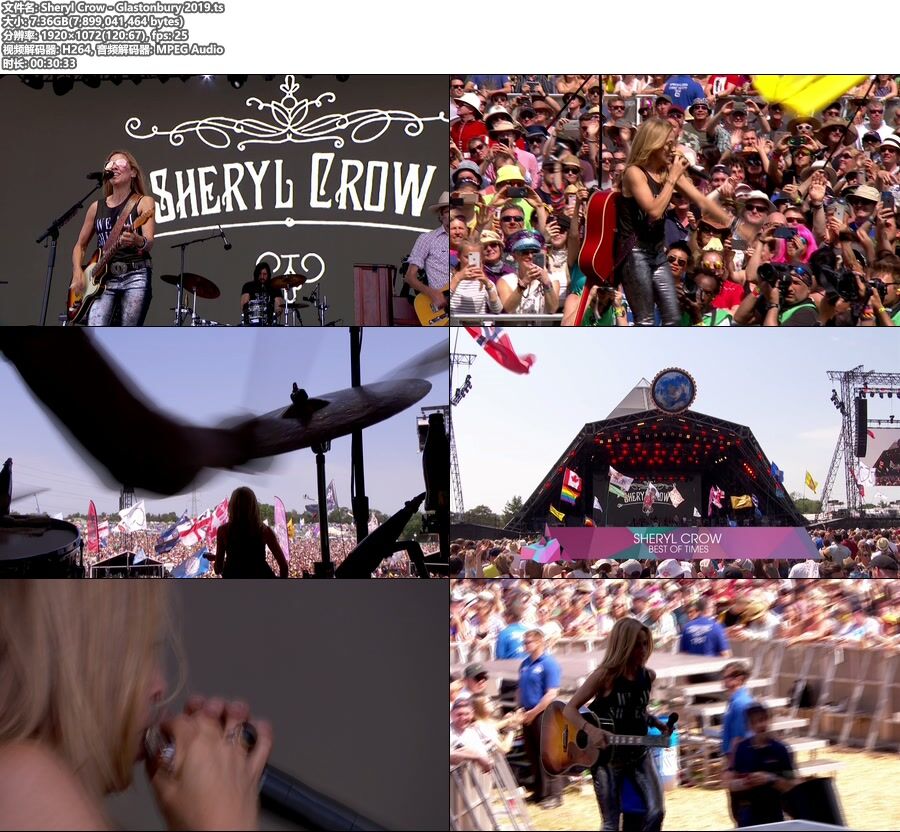Sheryl Crow – Glastonbury 2019 [HDTV 1080P 7.63G]HDTV、欧美现场、高清MV2