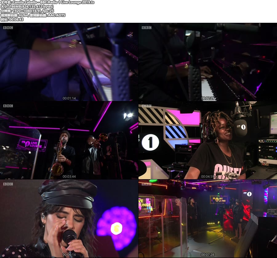 Camila Cabello – BBC Radio 1 Live Lounge 2019 [HDTV 1080P 786]HDTV、欧美现场、高清MV2