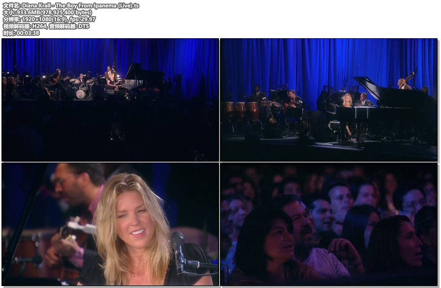 Diana Krall – The Boy From Ipanema (Live) [Blu-ray Cut 1080P 933M]BDRip、欧美现场、高清MV2