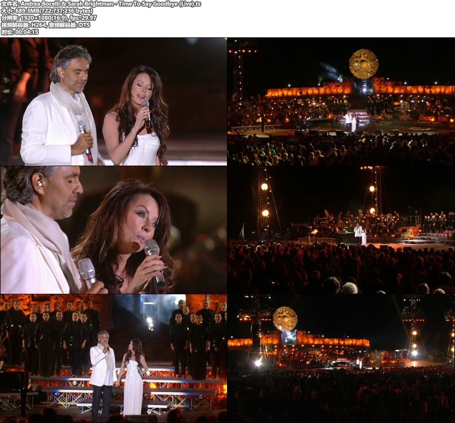 Andrea Bocelli & Sarah Brightman – Time To Say Goodbye (Live) [Blu-ray Cut 1080P 689M]BDRip、欧美现场、高清MV2