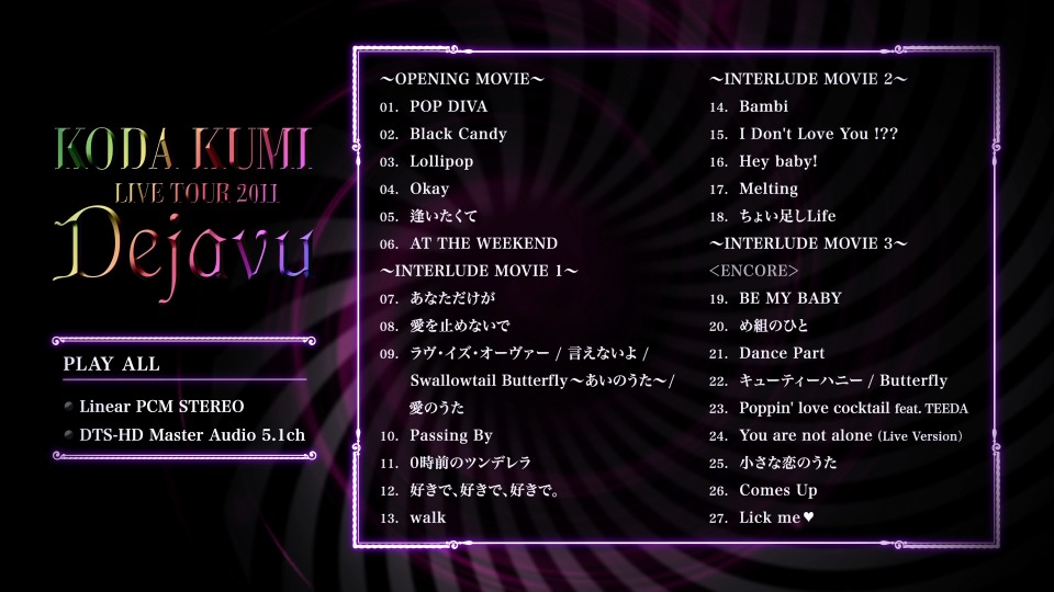 幸田来未 Koda Kumi 倖田來未 Live Tour 11 Dejavu 实境梦游演唱会 11 1080p蓝光原盘 2bd iso 55 9g 哆咪影音 幸田来未 Koda Kumi 倖田來未 Live Tour 11 Dejavu 实境梦游演唱会 11 1080p蓝光原盘 2bd iso 55 9g 哆咪影音
