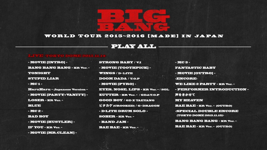 BIGBANG - WORLD TOUR 2015-2016 [MADE] IN JAPAN ձݳ (2BD) 1080Pԭ [BDMV 79.4G]