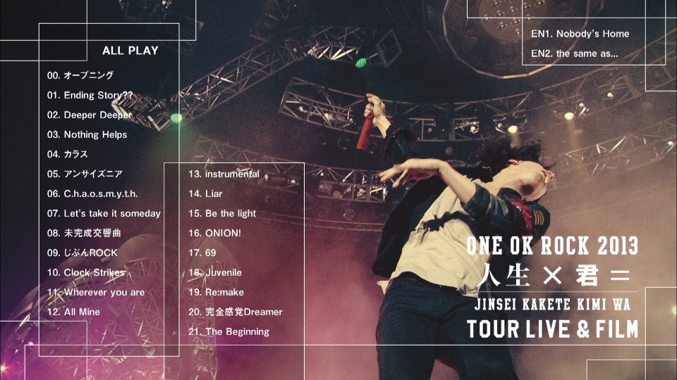 One Ok Rock 13 人生 君 Tour Live Film 13 1080p蓝光原盘 2bd iso 59 9g 哆咪影音
