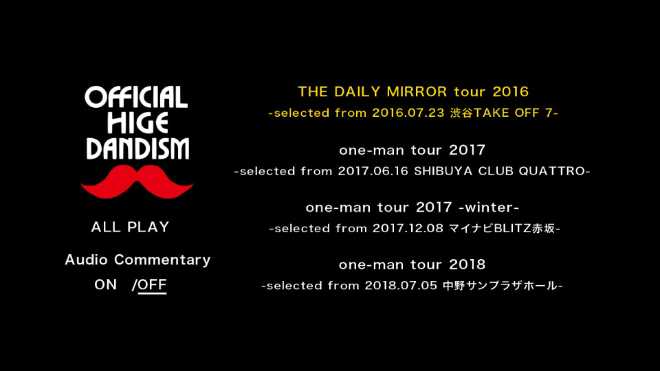 Official髭男dism – LIVE COLLECTION 2016-2018 [one-man tour 通販 