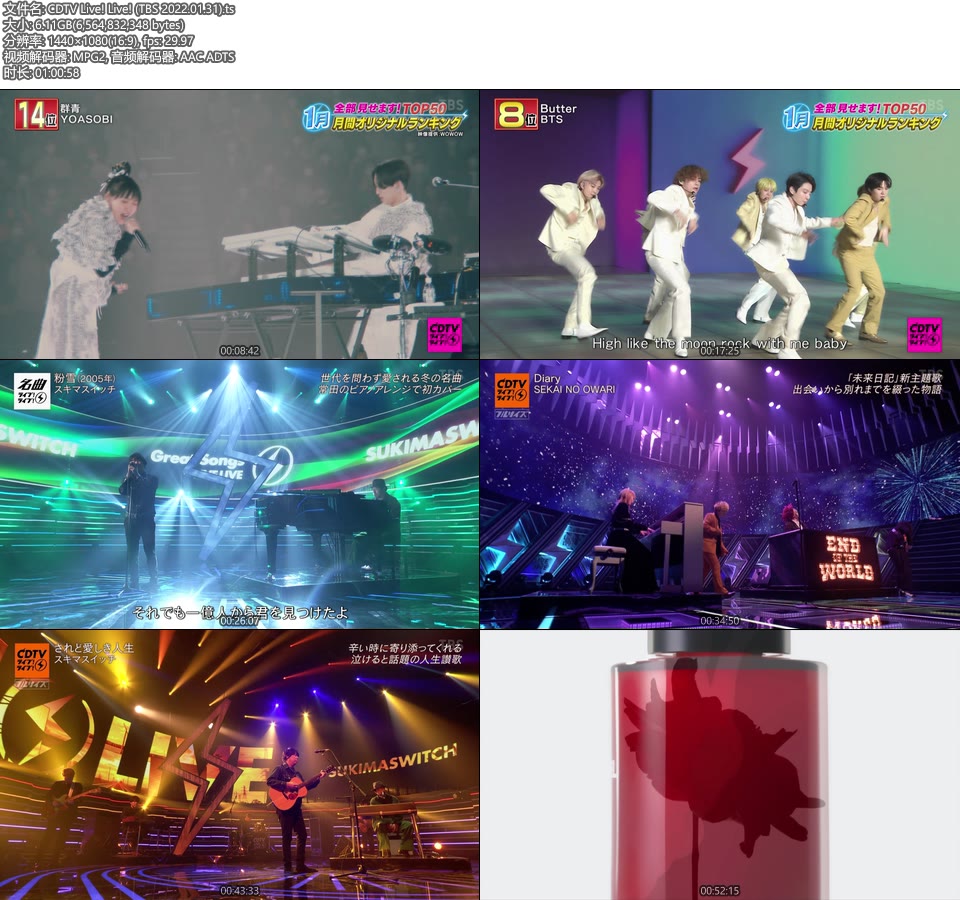 CDTV Live! Live! (TBS 2022.01.31) [HDTV 6.11G]HDTV、日本现场、音乐现场2