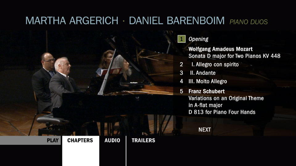阿格里奇 巴伦博伊姆 钢琴二重奏 Martha Argerich, Daniel Barenboim – Piano Duos (2015) 1080P蓝光原盘 [BDMV 20.7G]Blu-ray、古典音乐会、蓝光演唱会12