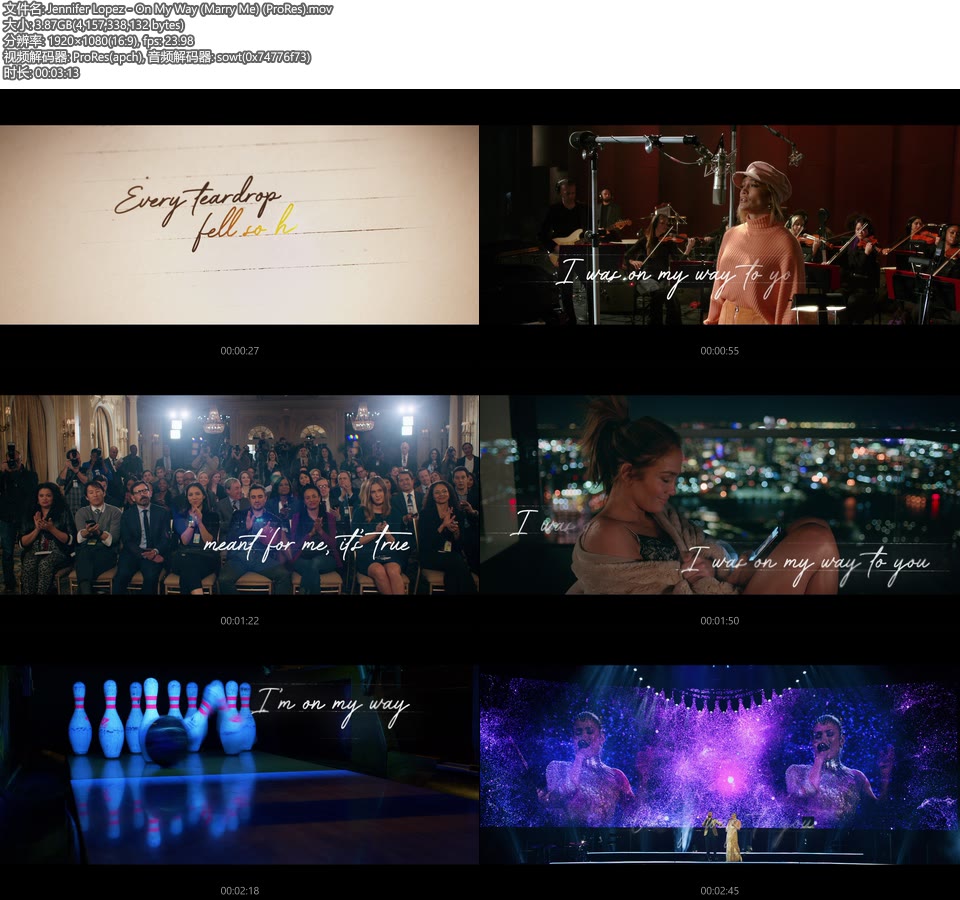 [PR] Jennifer Lopez – On My Way (Marry Me) (官方MV) [ProRes] [1080P 3.87G]ProRes、欧美MV、高清MV2