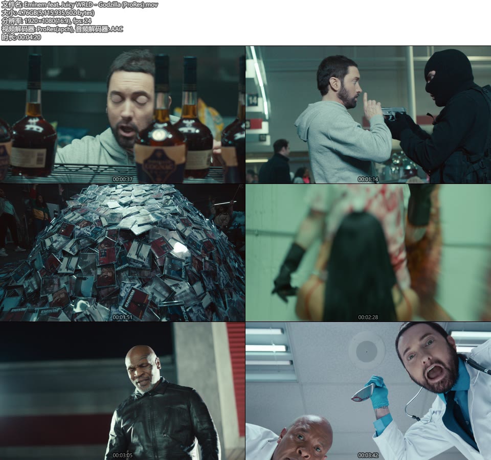 [PR] Eminem feat. Juicy WRLD – Godzilla (官方MV) [ProRes] [1080P 4.76G]ProRes、欧美MV、高清MV2