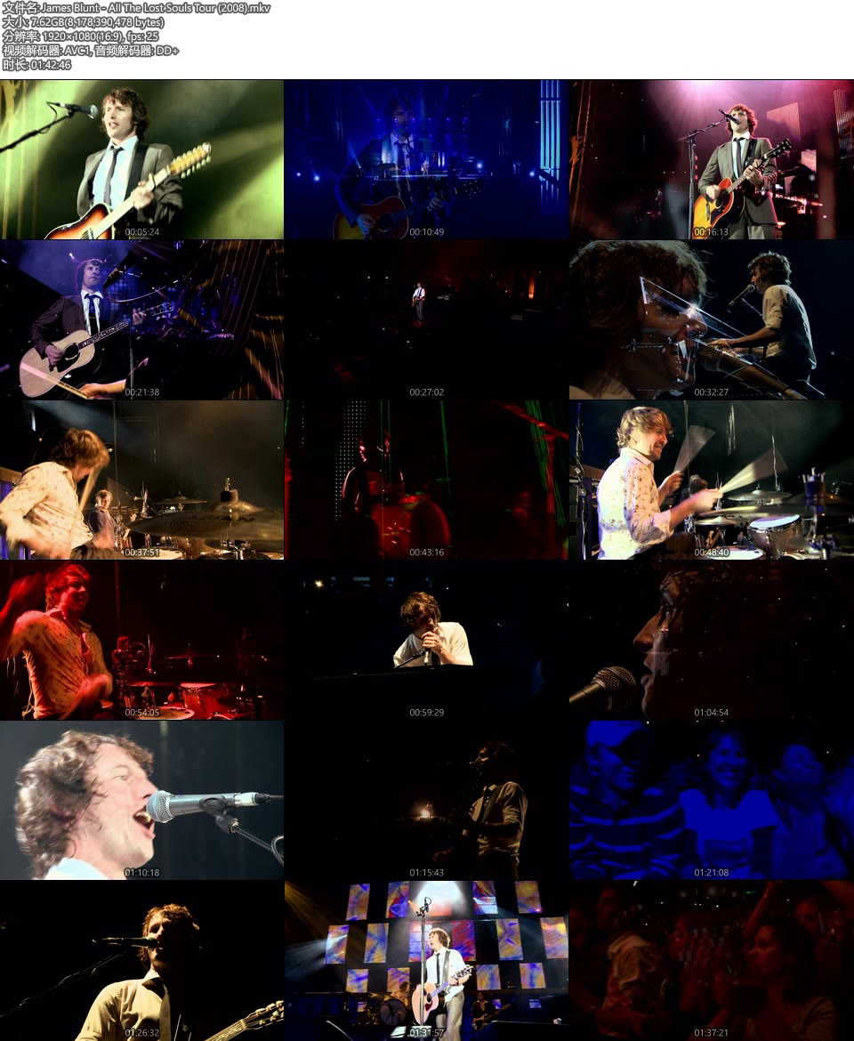 James Blunt – All The Lost Souls Tour (2008) [HDTV 7.6G]HDTV、欧美现场、音乐现场8