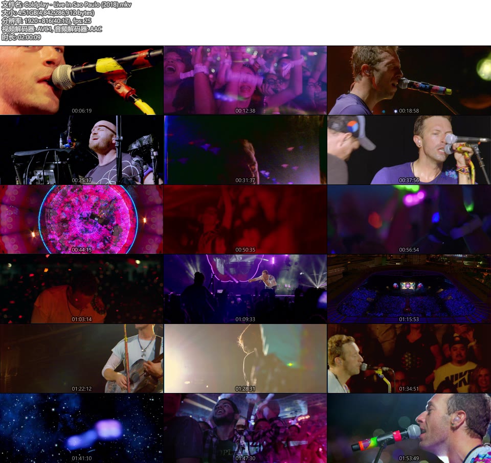 Coldplay – Live In Sao Paulo (2018) [HDTV 4.5G]HDTV、欧美现场、音乐现场8
