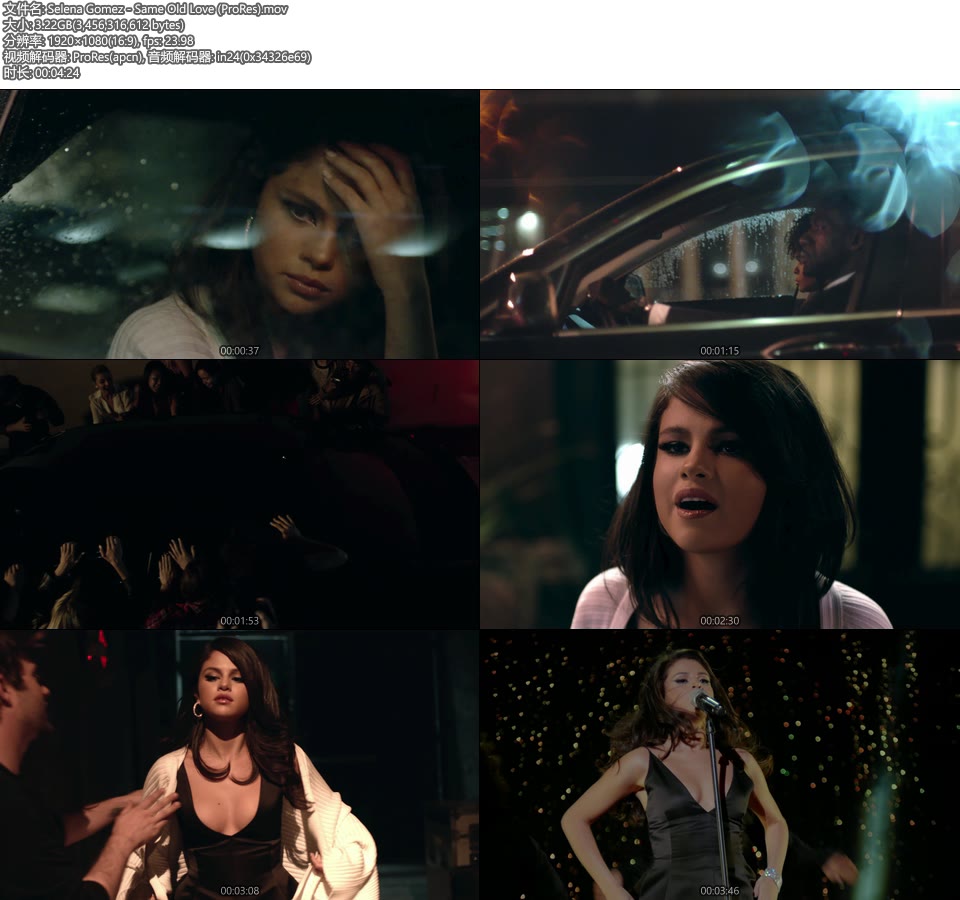 [PR] Selena Gomez – Same Old Love (官方MV) [ProRes] [1080P 3.22G]ProRes、欧美MV、高清MV2