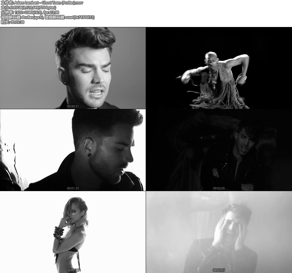 [PR] Adam Lambert – Ghost Town (官方MV) [ProRes] [1080P 3.85G]ProRes、欧美MV、高清MV2