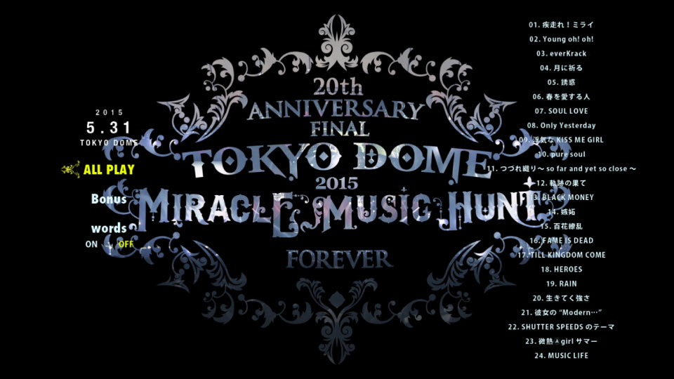 GLAY – 20th Anniversary Final GLAY in TOKYO DOME 2015 Miracle Music Hunt Forever (2015) 1080P蓝光原盘 [3BD BDISO 128.8G]Blu-ray、Blu-ray、摇滚演唱会、日本演唱会、蓝光演唱会16