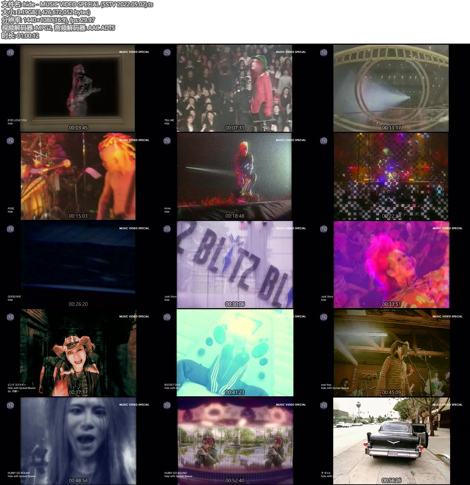 hide – MUSIC VIDEO SPECIAL (SSTV 2022.05.02) [HDTV 3.19G]WEB、日本MV、高清MV8