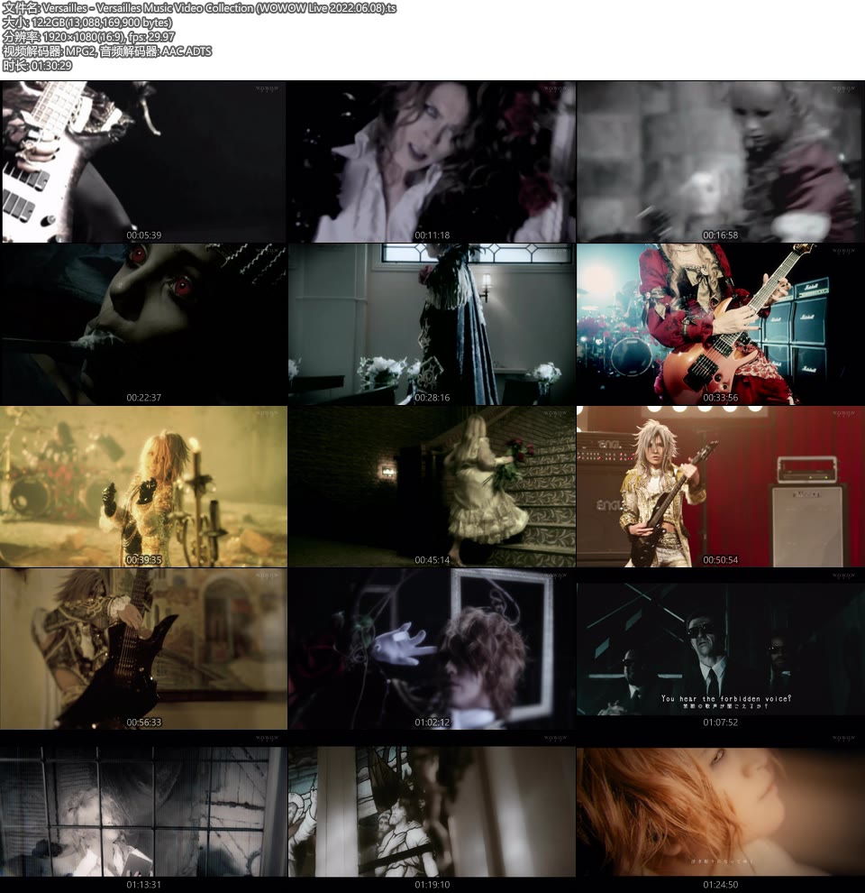 Versailles – Versailles Music Video Collection (WOWOW Live 2022.06.08) [HDTV 12.2G]WEB、日本MV、高清MV10