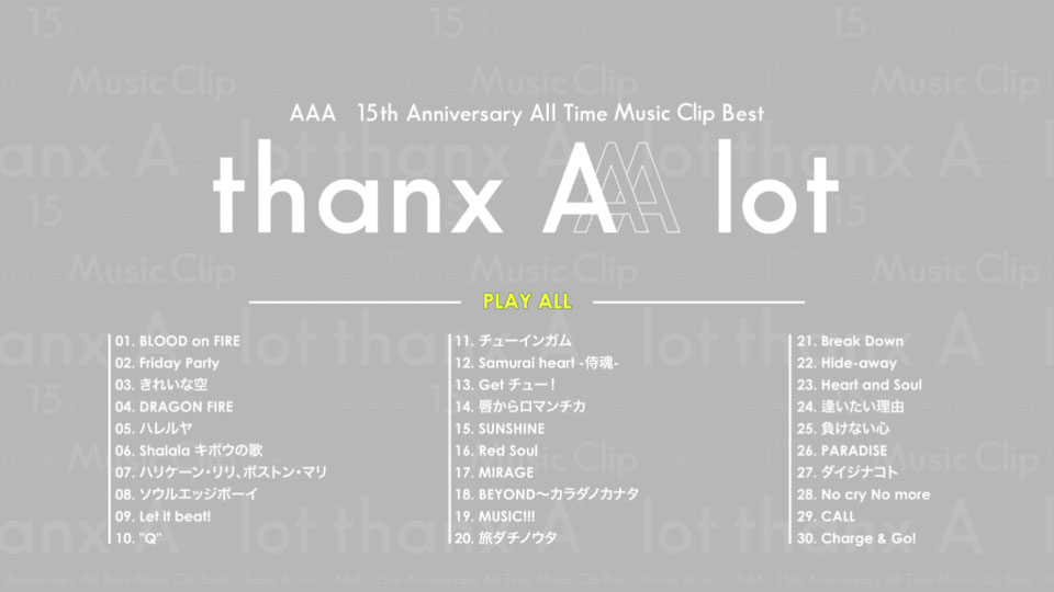 AAA – AAA 15th Anniversary All Time Music Clip Best -thanx AAA lot- [Blu-ray2枚組] (2020) 1080P蓝光原盘 [2BD BDISO 77.9G]Blu-ray、日本演唱会、蓝光演唱会22