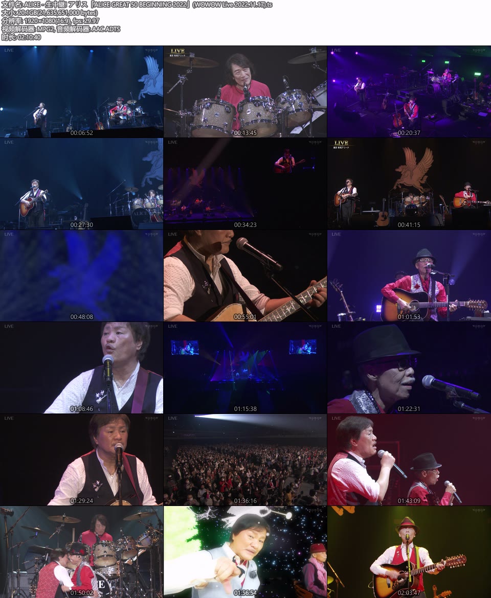 『ALICE GREAT 50 BEGINNING 2022』LIVE at TOKYO ARIAKE ARENA アリス[SHM-CD]