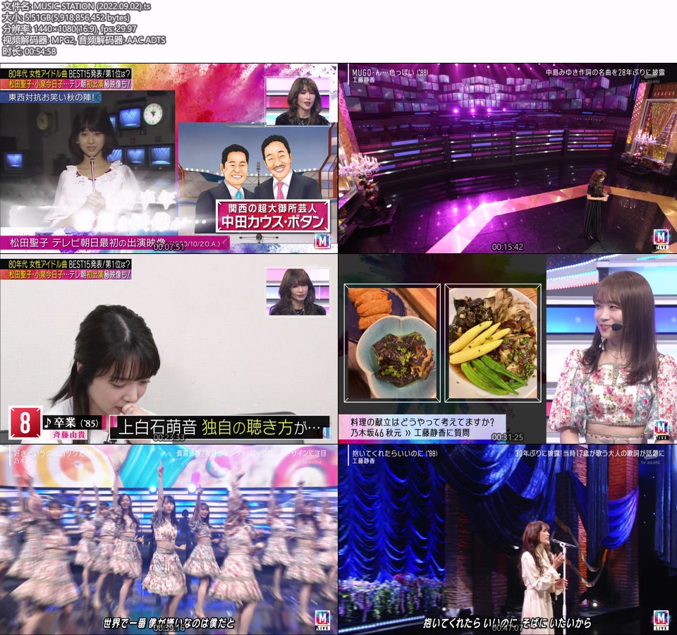 MUSIC STATION (2022.09.02) [HDTV 5.5G]HDTV、日本现场、音乐现场2