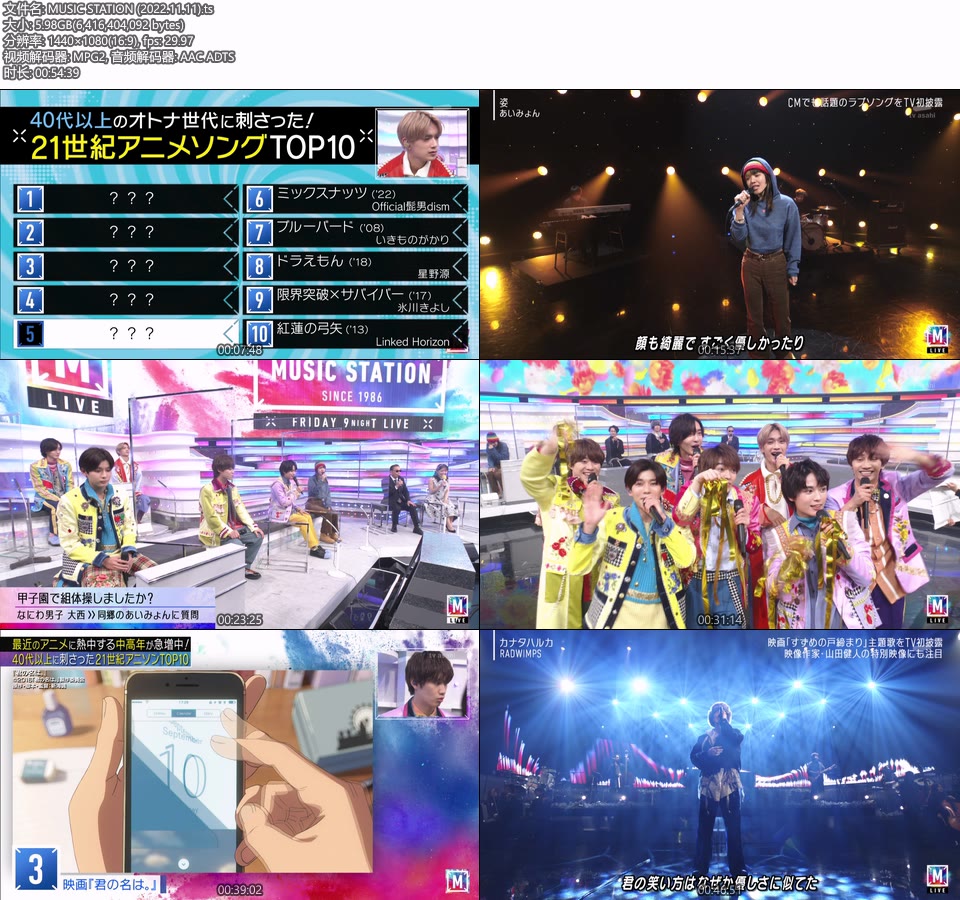 MUSIC STATION (2022.11.11) [HDTV 5.9G]HDTV、日本现场、音乐现场2