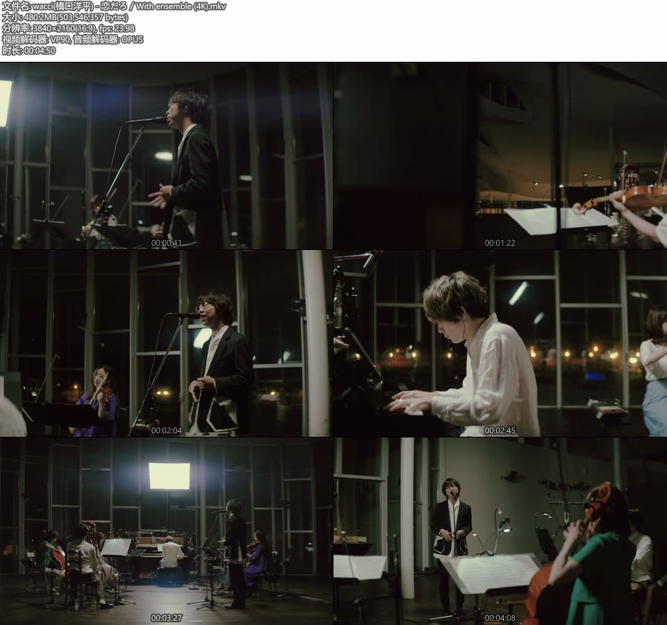 [4K] wacci (橋口洋平) – 恋だろ／With ensemble [2160P 480M]4K MV、WEB、日本MV、高清MV2