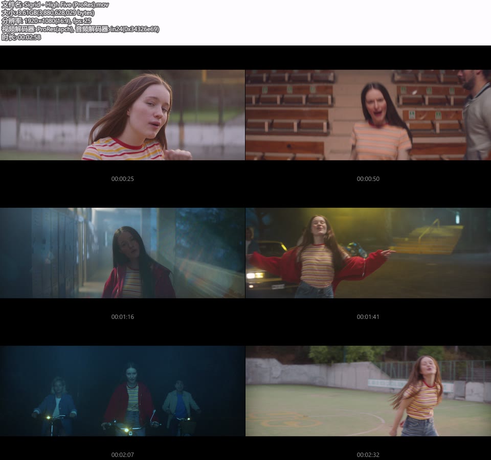 [PR] Sigrid – High Five (官方MV) [ProRes] [1080P 3.64G]Master、ProRes、欧美MV、高清MV2
