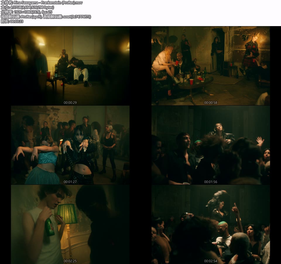 [PR] Rina Sawayama – Frankenstein (官方MV) [ProRes] [1080P 4.37G]Master、ProRes、欧美MV、高清MV2