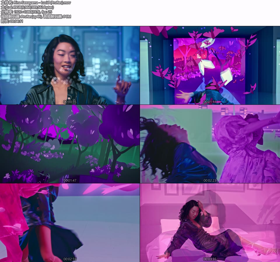 [PR] Rina Sawayama – Lucid (官方MV) [ProRes] [1080P 6.49G]Master、ProRes、欧美MV、高清MV2