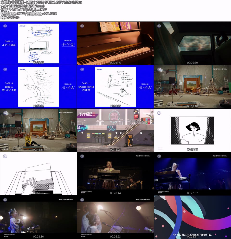 中村佳穂 – MUSIC VIDEO SPECIAL (SSTV 2022.12.07) [HDTV 1.59G]WEB、日本MV、高清MV8