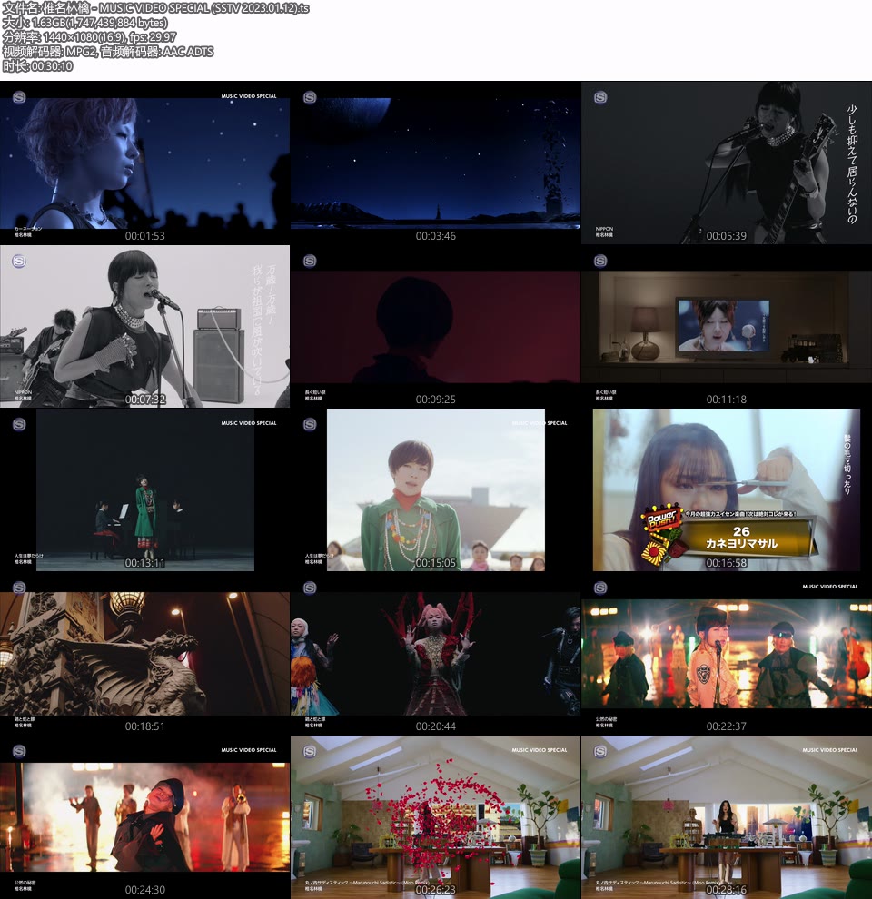 椎名林檎 – MUSIC VIDEO SPECIAL (SSTV 2023.01.12) [HDTV 1.63G]WEB、日本MV、高清MV8