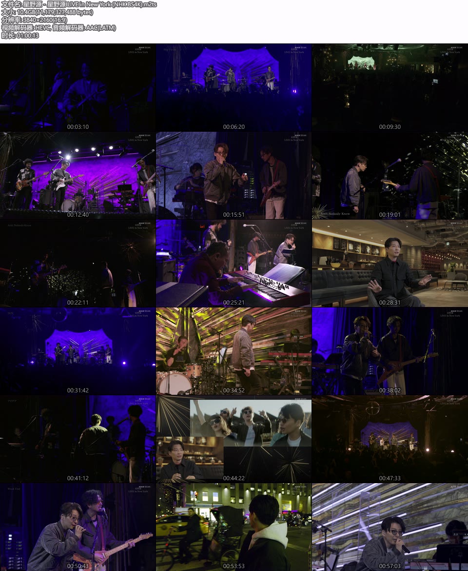 (应求) 星野源 – 星野源 LIVE in New York (NHK BS4K) 2160P UHDTV [TS 10.4G]4K LIVE、HDTV、日本现场、音乐现场14